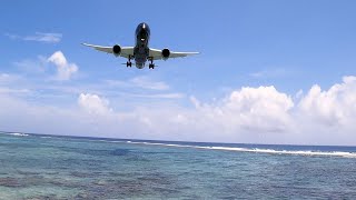 Air New Zealand 787 dreamliner up close for landing Rarotonga, Cook Islands - Oct 2022