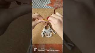 Macrame Gnome with Beanie Ornament Tutorial #shorts #macrame #macrametutorial