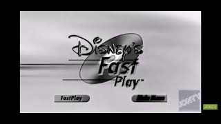 Disney,s Fast Play Logo in B&W Reversed