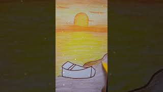 New ll Sun rise scenery #drawing #easydrawing #stepbystep #scenerydrawing #shorts