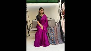 Ajrakh block print n plan saree aterial Modal Silk