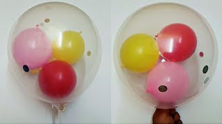 Balloons Inside A Balloon - Without Machines | Stuffing Bubble Balloons | Double Balloon Tutorial