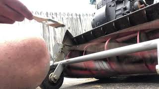 Backlapping a reel mower. In slow motion