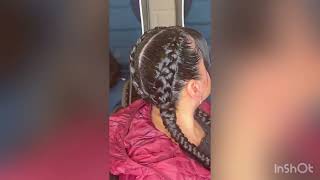 2 FEED IN CORNROWS ON FINE HAIR (WHITE HAIR)