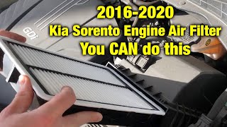 HOW TO REPLACE Engine Air Filter on a 2016-2020 Kia Sorento - SUPER EASY