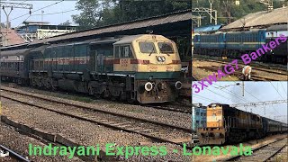 Lonavala : Indrayani Intercity Express Mumbai Pune Solapur -WDG4+Bankers WDM3D