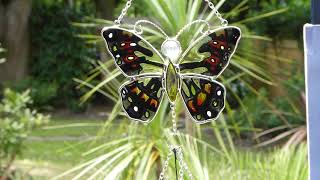 Green and Black Butterfly Wind Chime