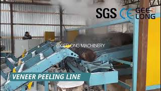 Geelong-Wood log cutting saw, veneer peeling line machine