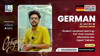 For the finest German Language Online/Offline Preparation, contact IRS Group