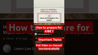 #aibe #aibeexam #aibexix #supremecourt #importanttopics #howto #howtoprepare #exam #lawstudent #law