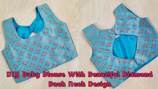 Baby blouse cutting & stitching | 2-3year baby blouse cutting & stitching | Diamond back neck design