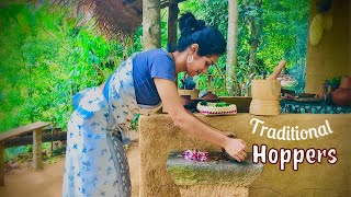 Traditional village hoppers for evening tea time | How to prepare hoppers in traditional way