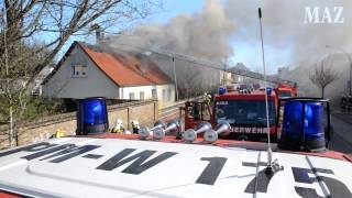 Einfamilienhaus brennt in Werder