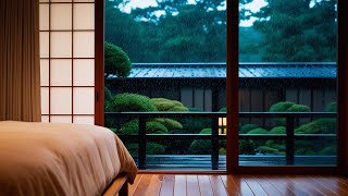 Stress Relief Music with Rain Falls Outside the Window - Relaxing Music for Sleeping