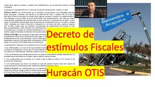 Decreto de estimulos fiscales Huracán OTIS