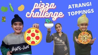 Pizza Challenge with attrangi toppings | Raw vegetables Pizza | Ekam Fateh Vlogs