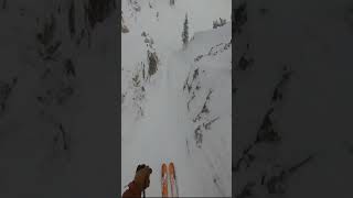 Skiing death chute (shot 15) at Snowbird! #shorts