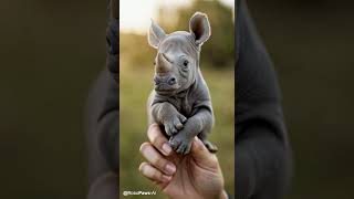 🌍 Meet the Tiny Rhino Calf – A Bundle of Joy! 🦏💖