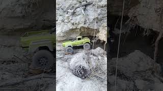 Driving a 1960s Chevy 4x4 into an abandoned  Mine Shaft and getting stuck!!.But its 1/24 Axial R/C