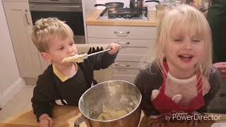 Toddlers baking cakes!