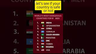 Most dangerous countries for women in the world #subscribe #countries #information #safe #dangerous