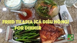 [Cuộc sống ở Mỹ] - Delicious Fried Red Tilapia (cá diêu hồng) for Dinner - [Tập #153]