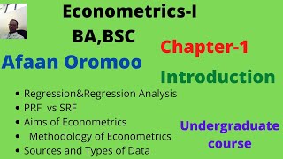 Econometrics-I (BA,BSC):Afaan Oromoo:Chapter 1:Introduction