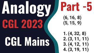 Analogy New Pattern Question asked in CGL Mains 2023 || Part-5 || Reasoning Analogy || Vikas Sir ||