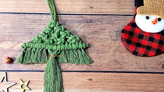 DIY Macrame chrismas tree with square knots | Macrame Christmas tree | Macrame Christmas ornament