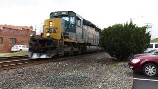 Solo CSX SD40-3 Leads a 70-Car Train in Fortville, IN