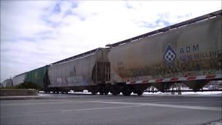 Full HD: DME "Red Bomb" SD40-2 6078 leads CP 273 at Bensenville IL 3/2/13