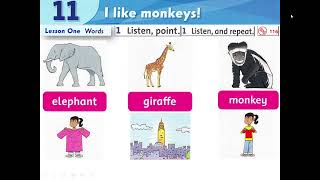 Level 1 - Unit 11 - Part A (Vocabulary) - I like monkeys!