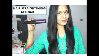 HAIR STRAIGHTENING AT HOME USING FLAT IRON