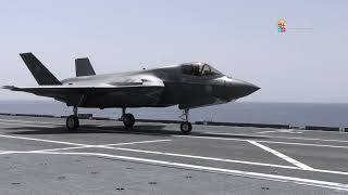 F-35B of Italian Navy first landing on ITS Cavour