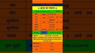 आज के शुभ मुहूर्त/आज का पंचांग/aaj ka panchang/ 05  MARCH 2022#aajkapanchang #shorts#youtubeshorts