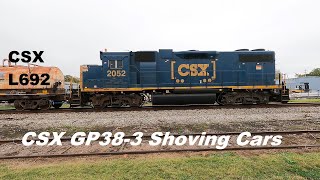 CSX GP38-3 2052 Shoving Cars in Athens, Alabama - Local L692