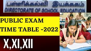 X, XI, XII Public Exams-2022 & Result date and Reopen date.Full schedule with details by TN Govt.