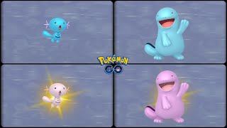 Pokemon Go: Evolving Shiny & Normal Wooper into Shiny & Normal Quagsire