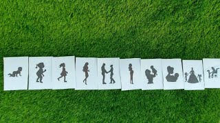 Women's Day Special Women life cycle silhouette Drawing