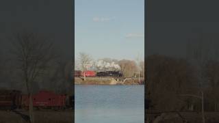 Woodstown Central #9 Steam Train crosses Memorial Lake