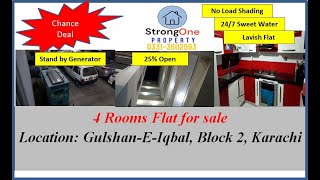 4 Rooms Flat for sale Gulshan-E-Iqbal, Block 2, #karachi #flat #property