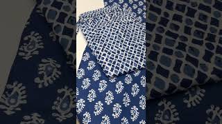 Indigo Blue cotton block print kurta set. Sizes- M to XXL. #Ethnicbffs