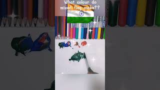 What colour do mixed flag make?? #paintmixing #colourmixing #satisfying #asmart