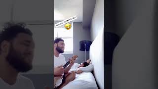 Girl farts on guys leg