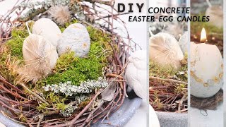 DIY Concrete  Easter Egg Candles/Easter Home Decor