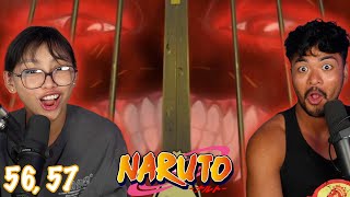 THE NINE TAILED FOX! | Girlfriend Reacts To Naruto Episode 56 + 57 REACTION!