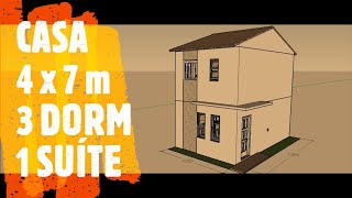 CASA 4 x 7 m COM 3 DORM SENDO 1 SUÍTE NO TÉRREO! | HOUSE 3 BEDROOM