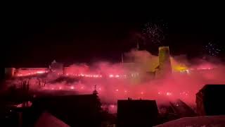 PYRO - DYNAMO DRESDEN- K-BLOCK 200 BENGALOS IN BAUTZEN!