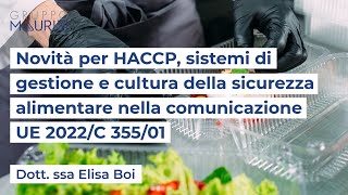 Novità per HACCP Novembre 2022