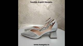 Sandale Comode Argintii Satin Mangata